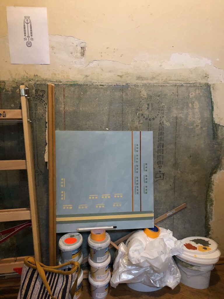 Erste Farbtests und Musterproben