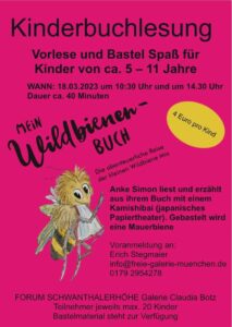 Ausstellungen in 2023 3 Kinderbuchlesung Mein Wildbienenbuch